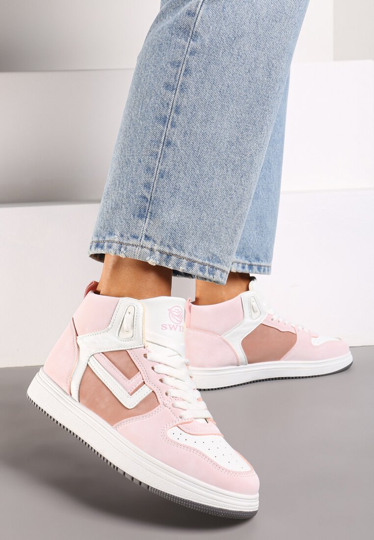 Sneakers Alb cu roz