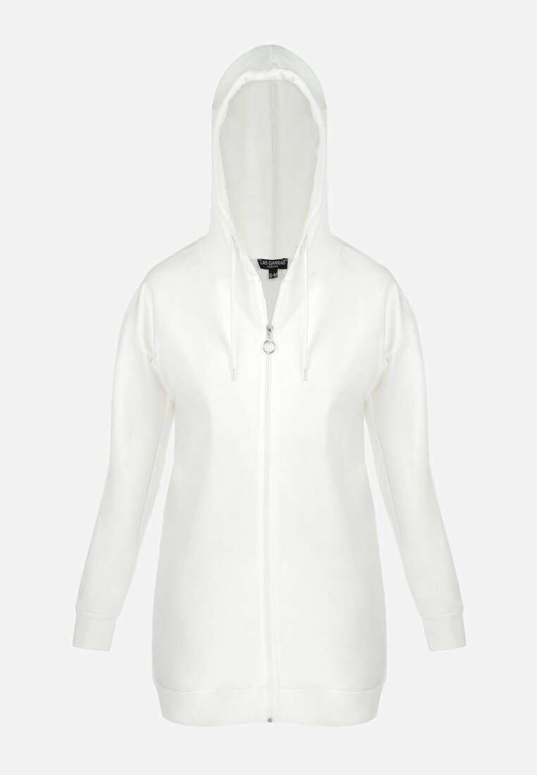 Biała Bluza Długa Bawełniana z Kapturem Emsworth