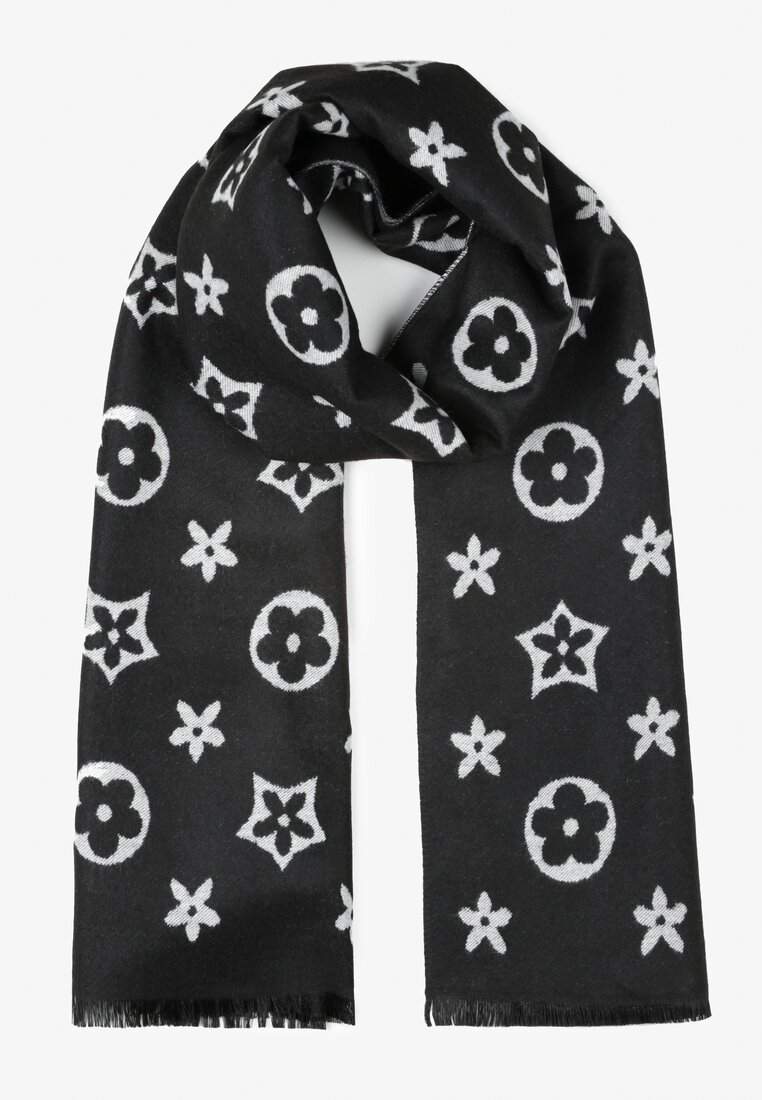 Czarny Szalik z Nadrukiem Biljana