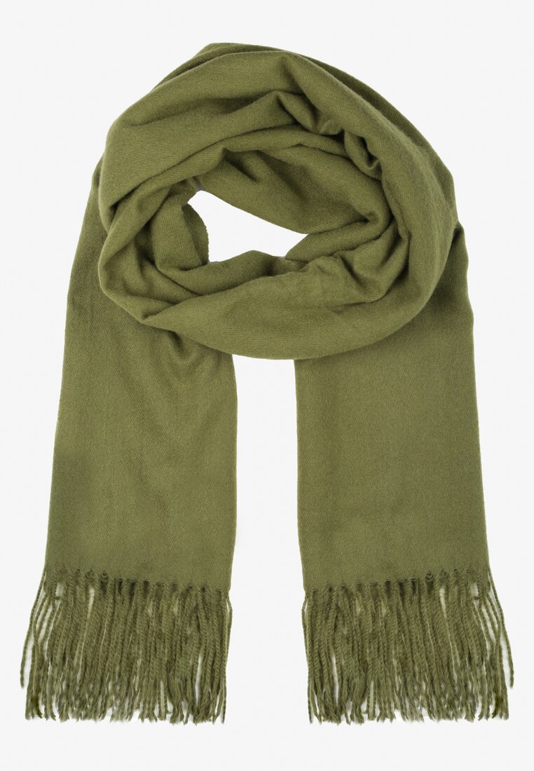 Zielony Szalik z Frędzlami Zorka