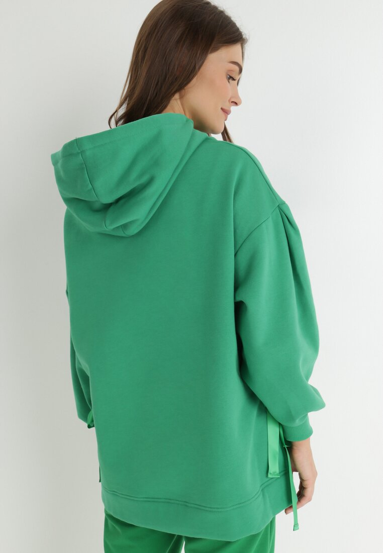 Zielona Bluza Oversize z Kapturem Kulsum