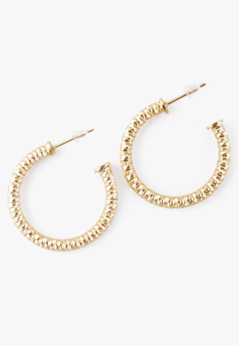 Złote Kolczyki Poskręcane Koła Półotwarte Janset