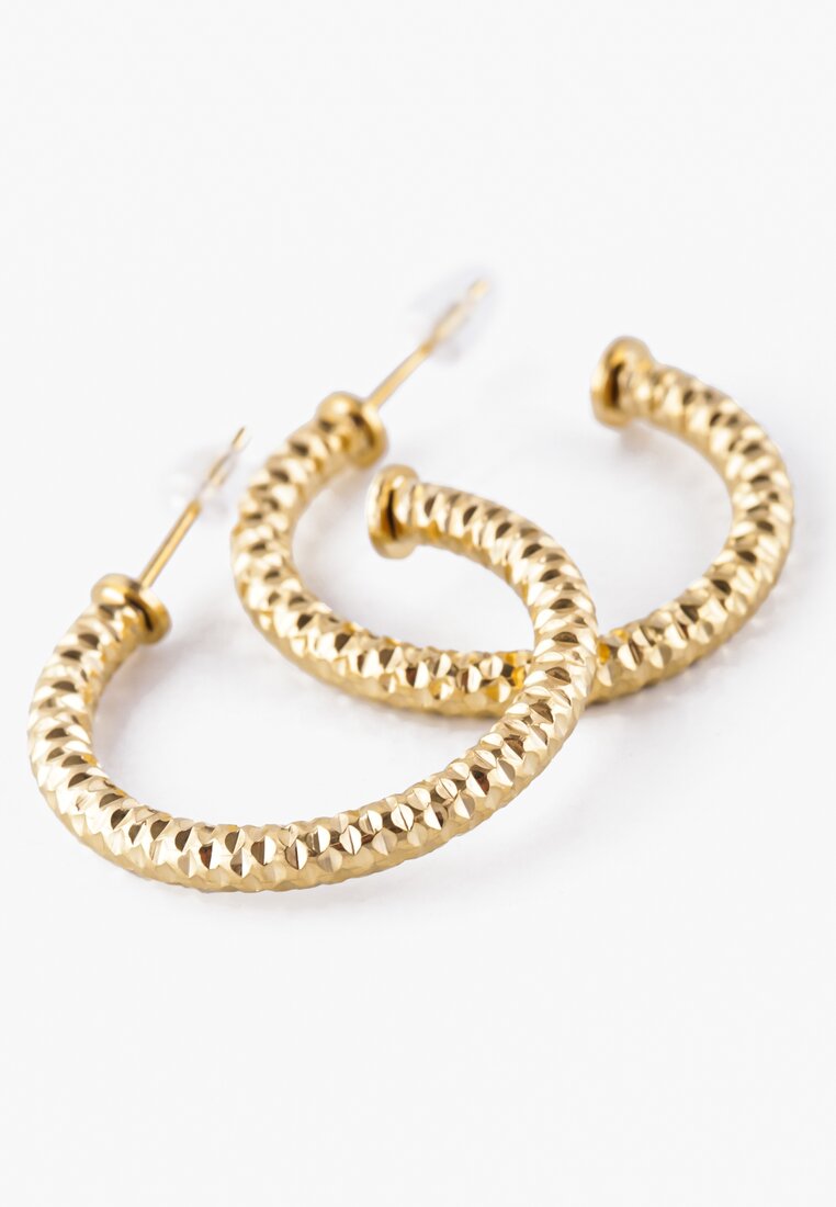 Złote Kolczyki Poskręcane Koła Półotwarte Janset