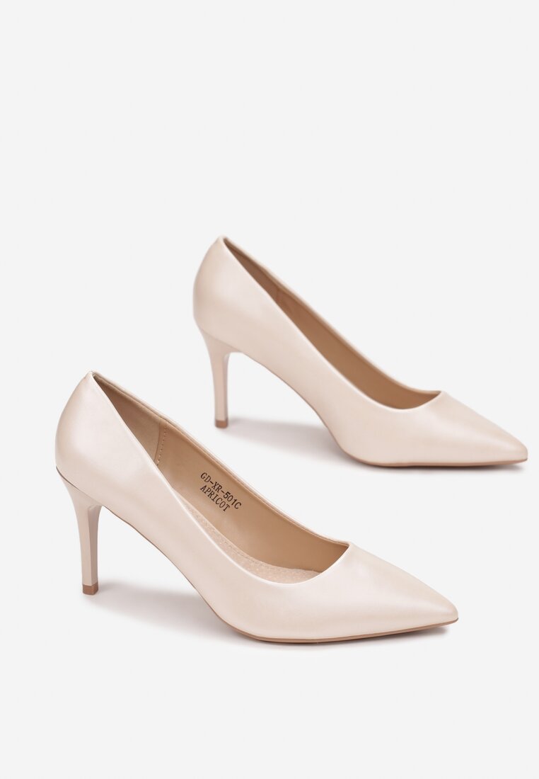 Różowe Czółenka z Wkładką ze Skóry Naturalnej Zarema