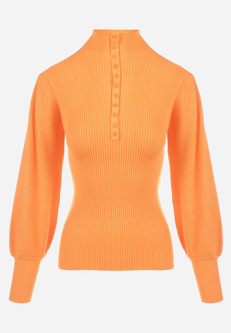 Pomarańczowy Golf z Bufiastym Rękawem Phyree