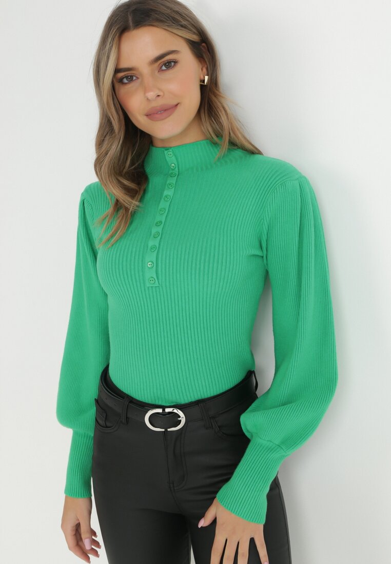 Zielony Golf z Bufiastym Rękawem Phyree