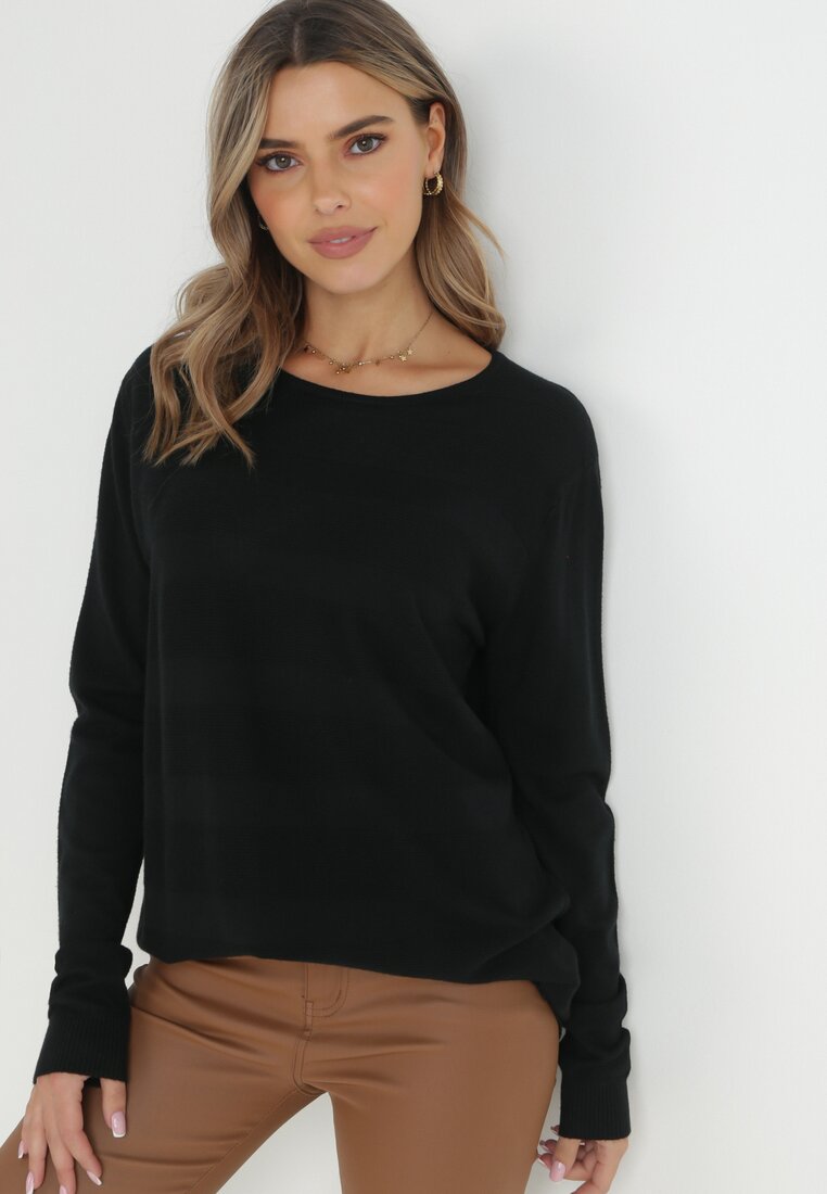 Czarny Sweter Oversize Japhia