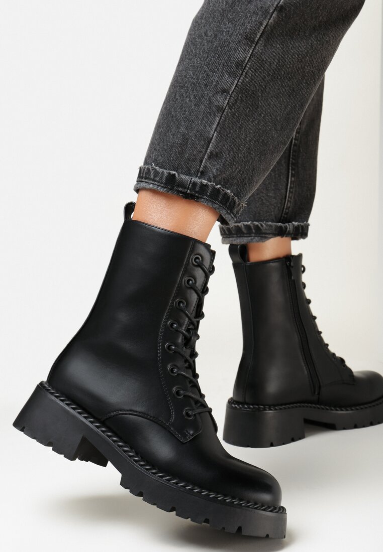 Czarne Botki Workery Liye