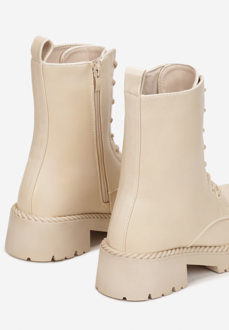 Beżowe Botki Workery Liye