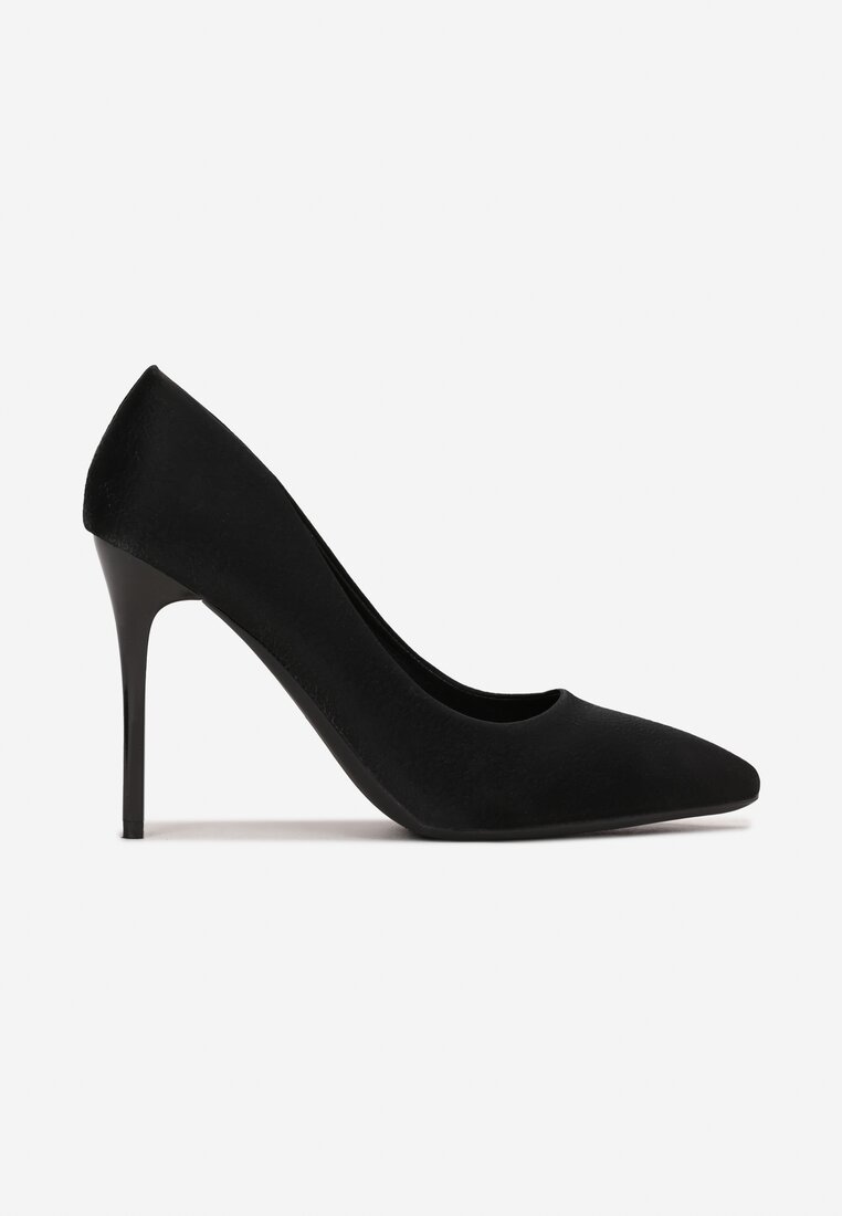 Pantofi stiletto Piele întoarsă ecologică neagră