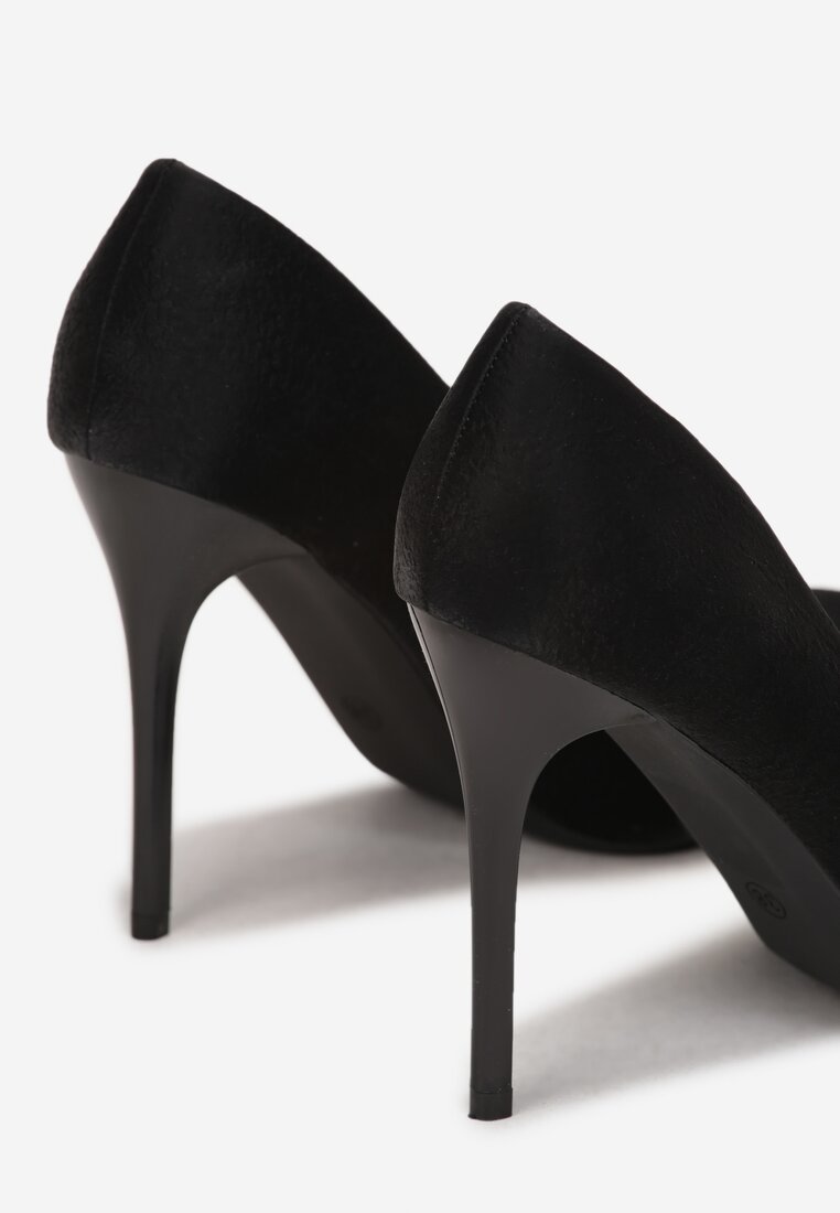 Pantofi stiletto Piele întoarsă ecologică neagră