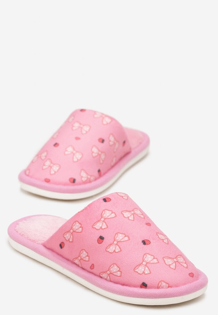 Różowe Kapcie z Nadrukiem w Kokardki Yavu