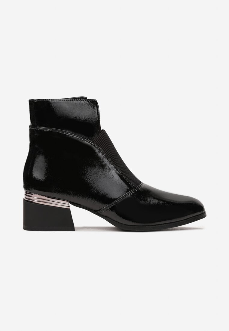 Czarne Botki na Słupku Dahi