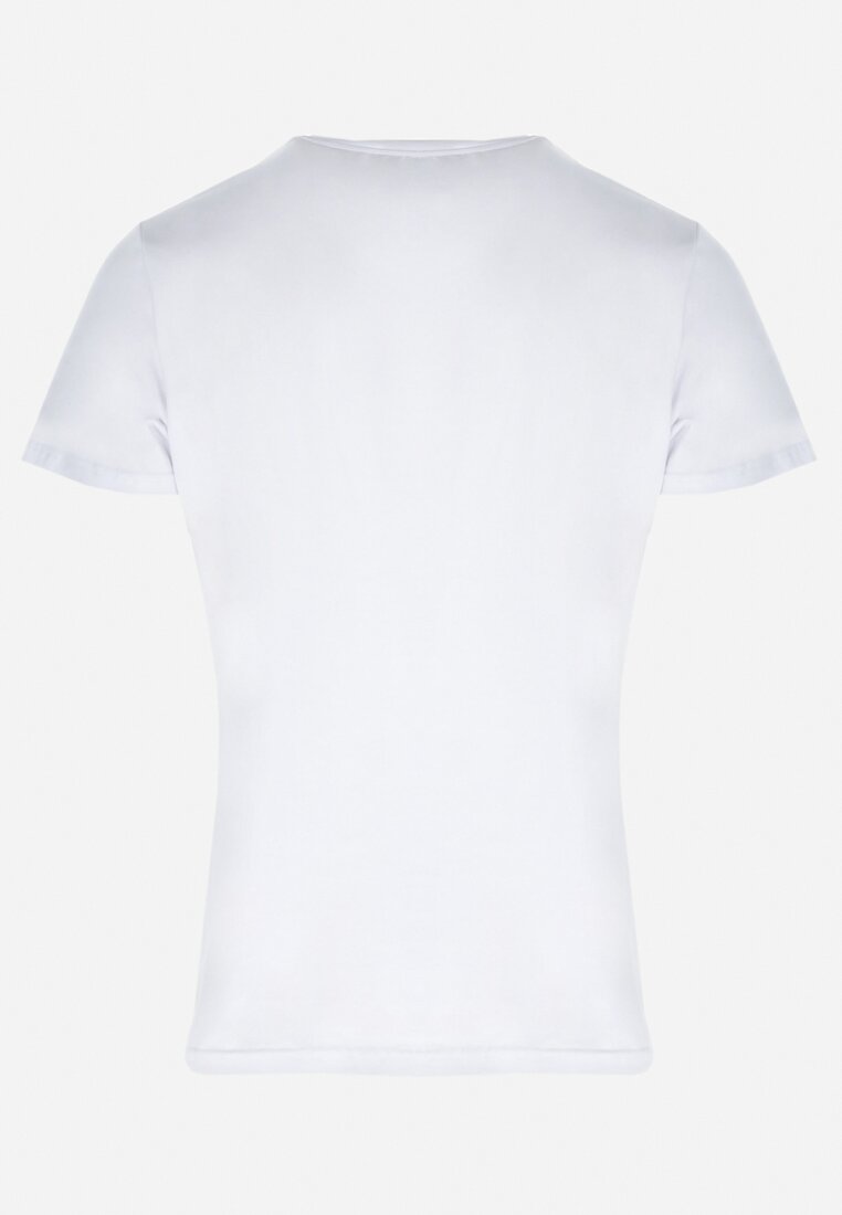 Biała Koszulka Bawełniana z Krótkim Rękawem Narli