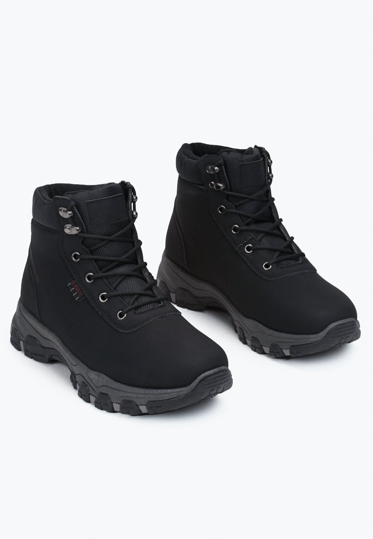 Czarne Buty Trekkingowe Mocno Ocieplone Tirie