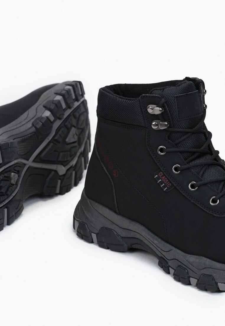 Czarne Buty Trekkingowe Mocno Ocieplone Tirie