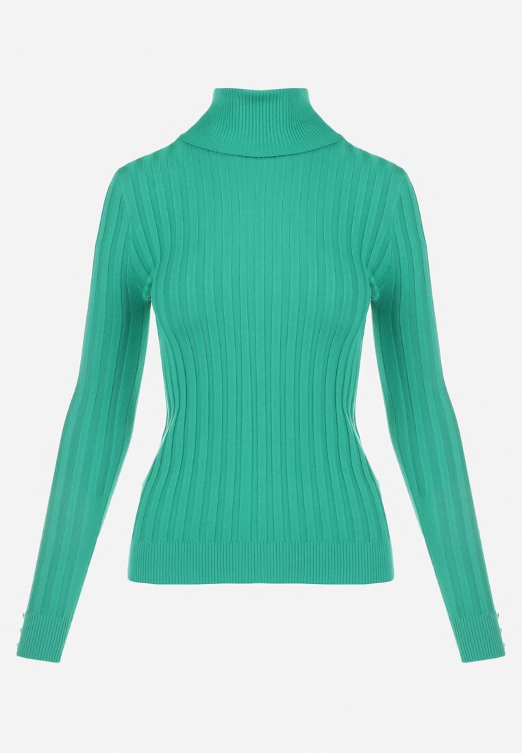 Pulover pe gât Verde