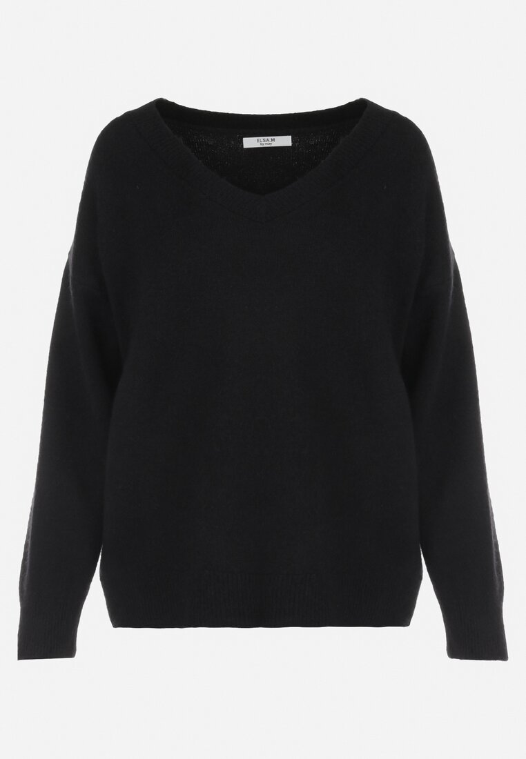 Czarny Sweter z Wiskozy Oversize Yorate