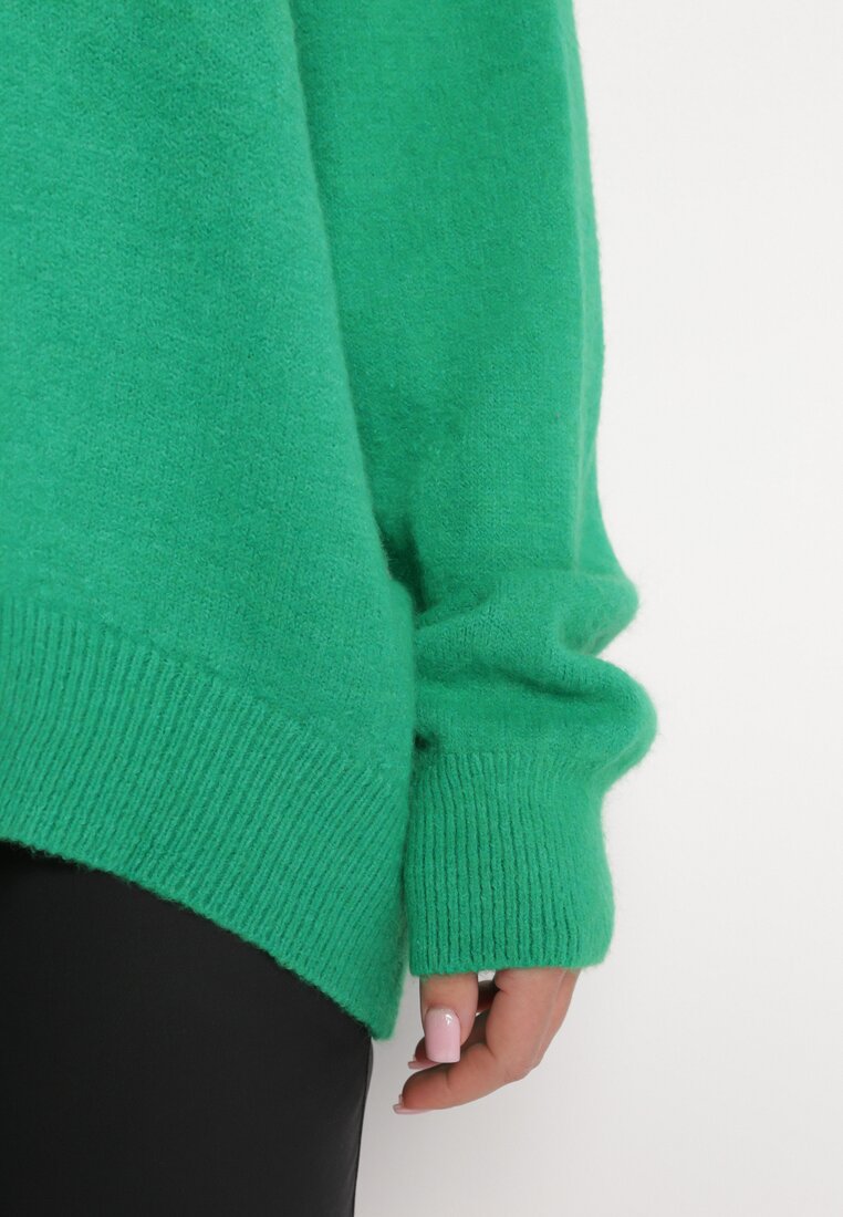 Zielony Sweter z Wiskozy Oversize Yorate