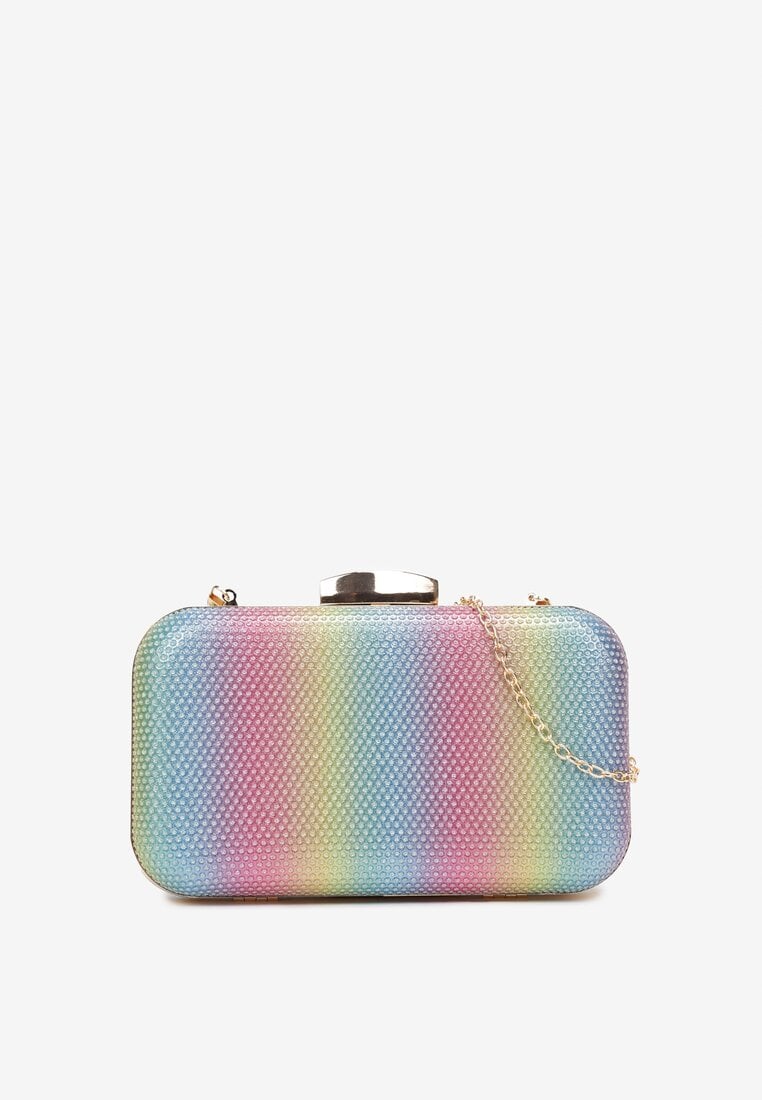 Wielokolorowa Torebka Kopertówka Brokatowa z Łańcuszkiem Phery