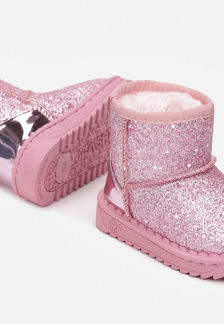 Różowe Śniegowce Brokatowe Danbel