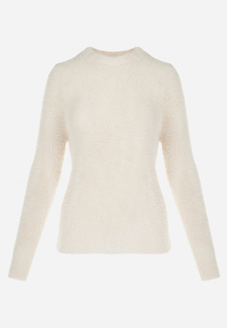Beżowy Sweter Wełniany Voma