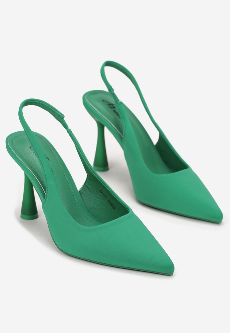 Zielone Sandały ze Szpiczastym Noskiem Volle