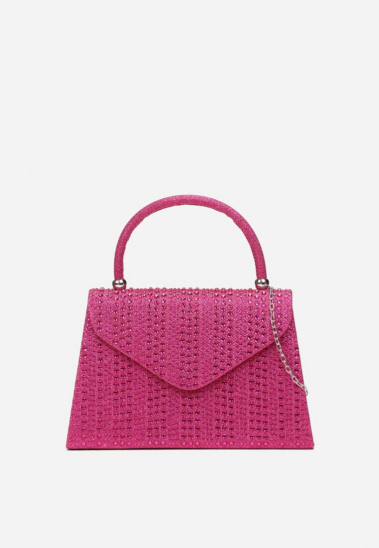 Fuksjowa Torebka Mała Brokatowa z Cyrkoniami Kamea