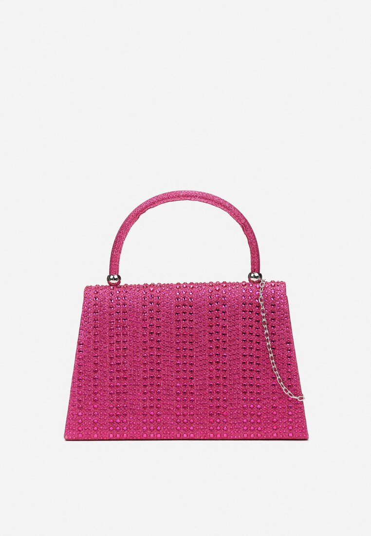 Fuksjowa Torebka Mała Brokatowa z Cyrkoniami Kamea