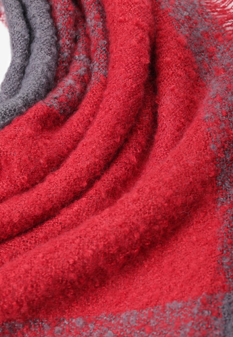 Bordowy Szalik w Szeroką Kratę Iddos