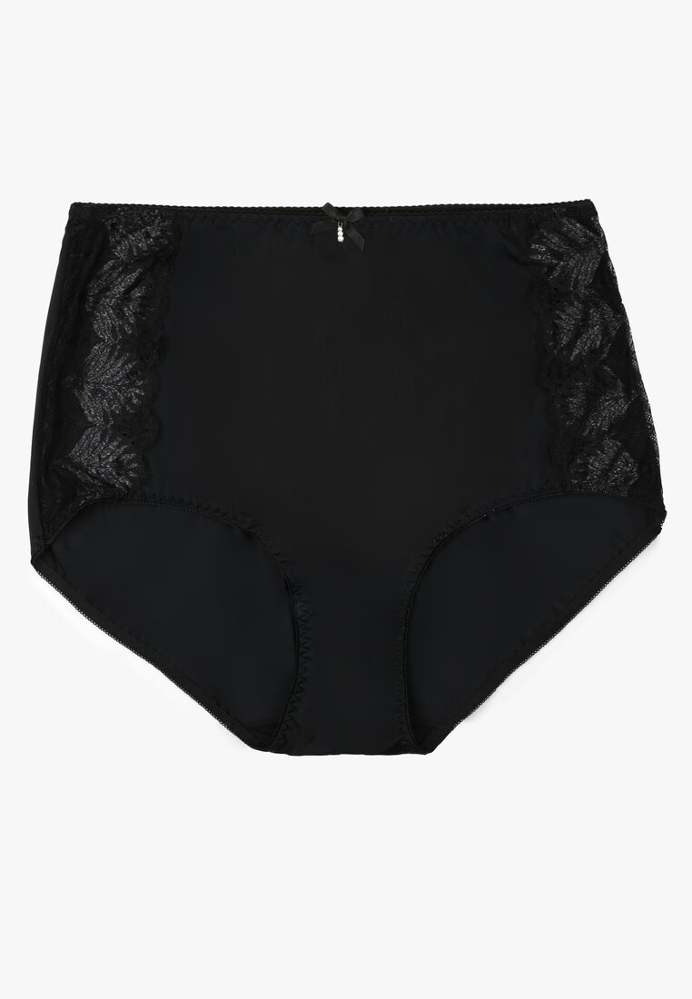 Czarne Majtki Figi z Koronką Kithitts