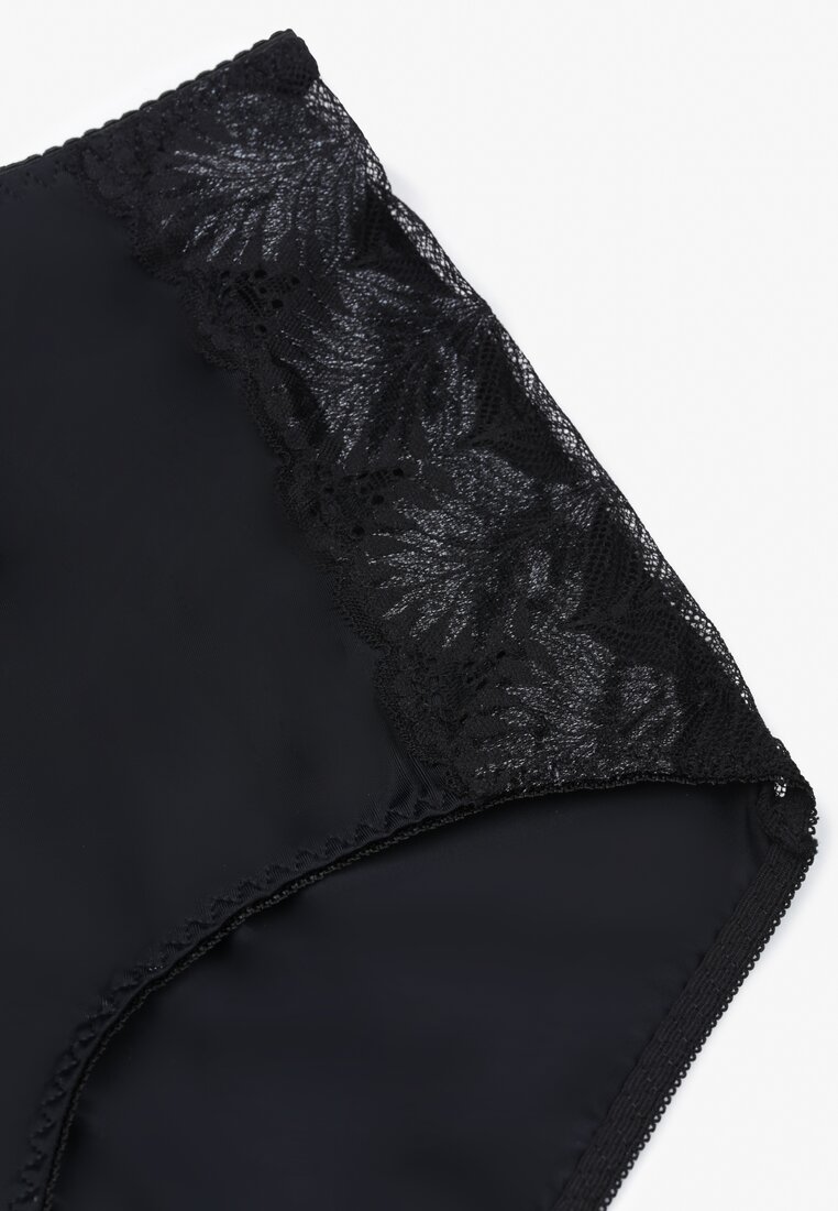 Czarne Majtki Figi z Koronką Kithitts