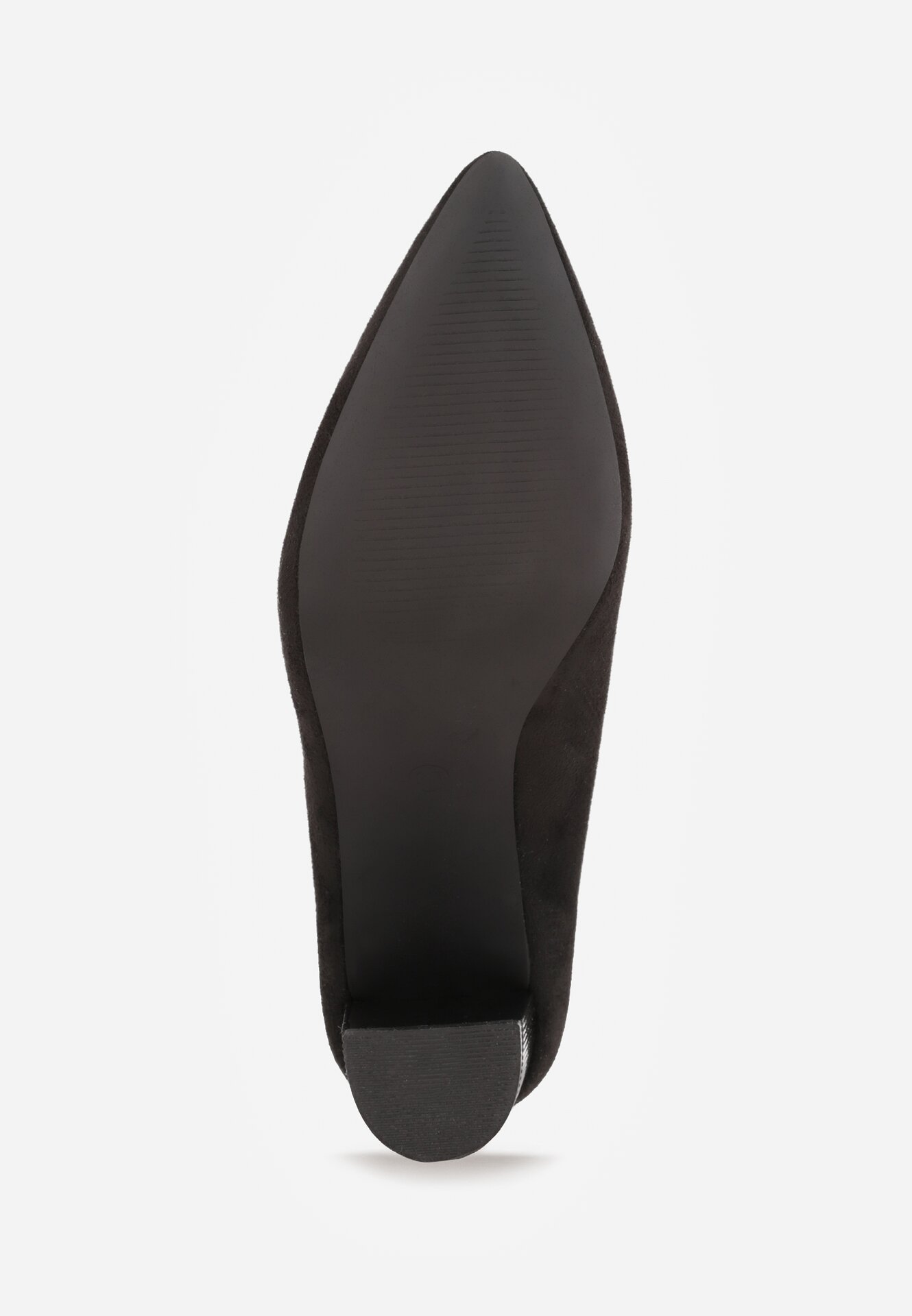 Czarne Czółenka na Wysokim Słupku ze Skórzaną Wkładką Nisho