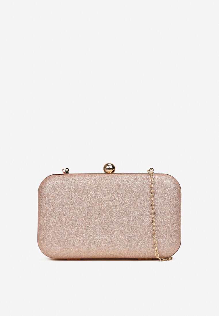 Szampańska Brokatowa Torebka Kopertówka z Łańcuszkiem Haga