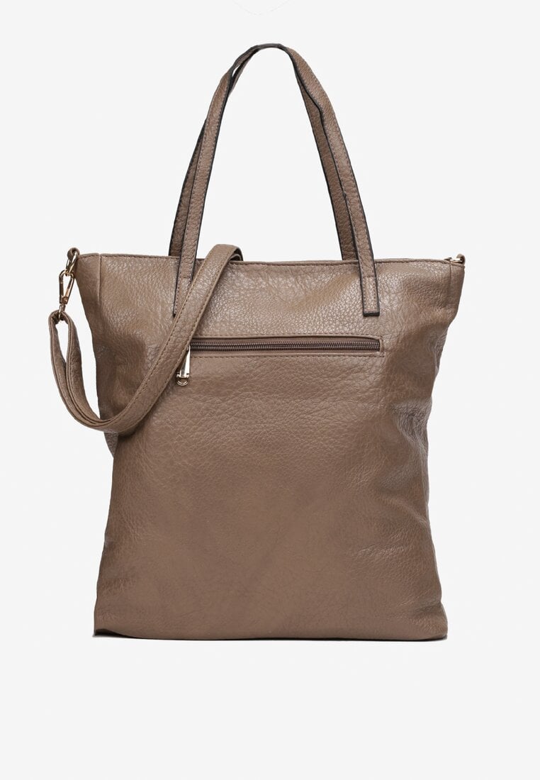Ciemnobeżowa Torebka Shopper na Ramię Amion