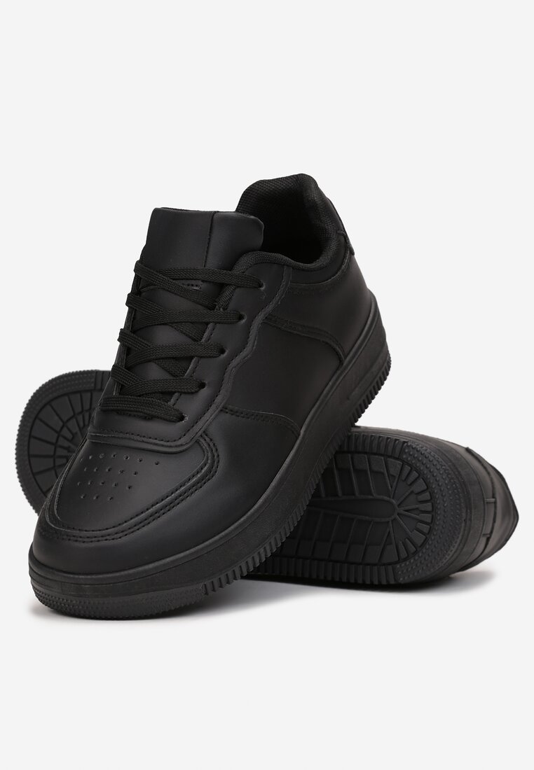 Czarne Sneakersy Sznurowane Finos
