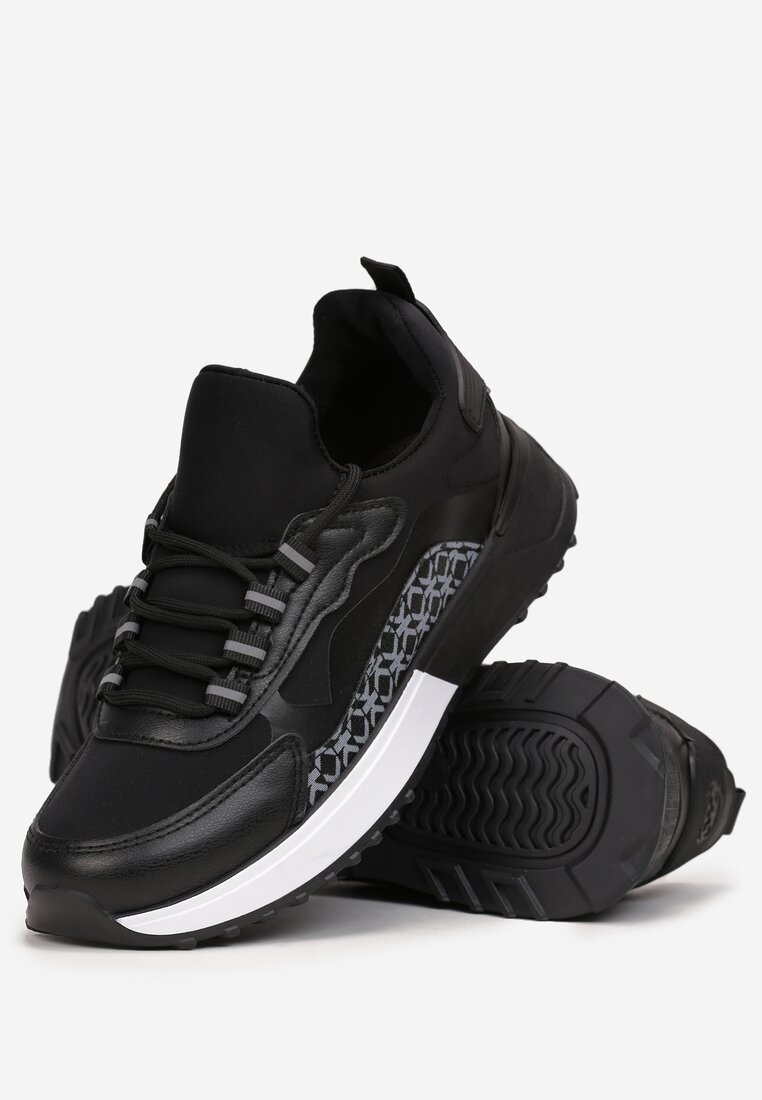 Czarne Sneakersy Wsuwane z Licznymi Wstawkami Vaggord