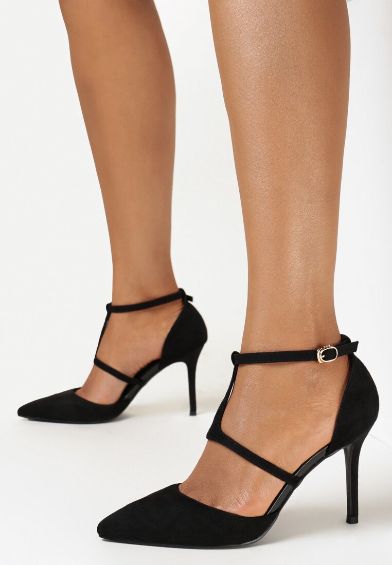 Czarne Szpilki ze Szpiczastym Noskiem Nimbe