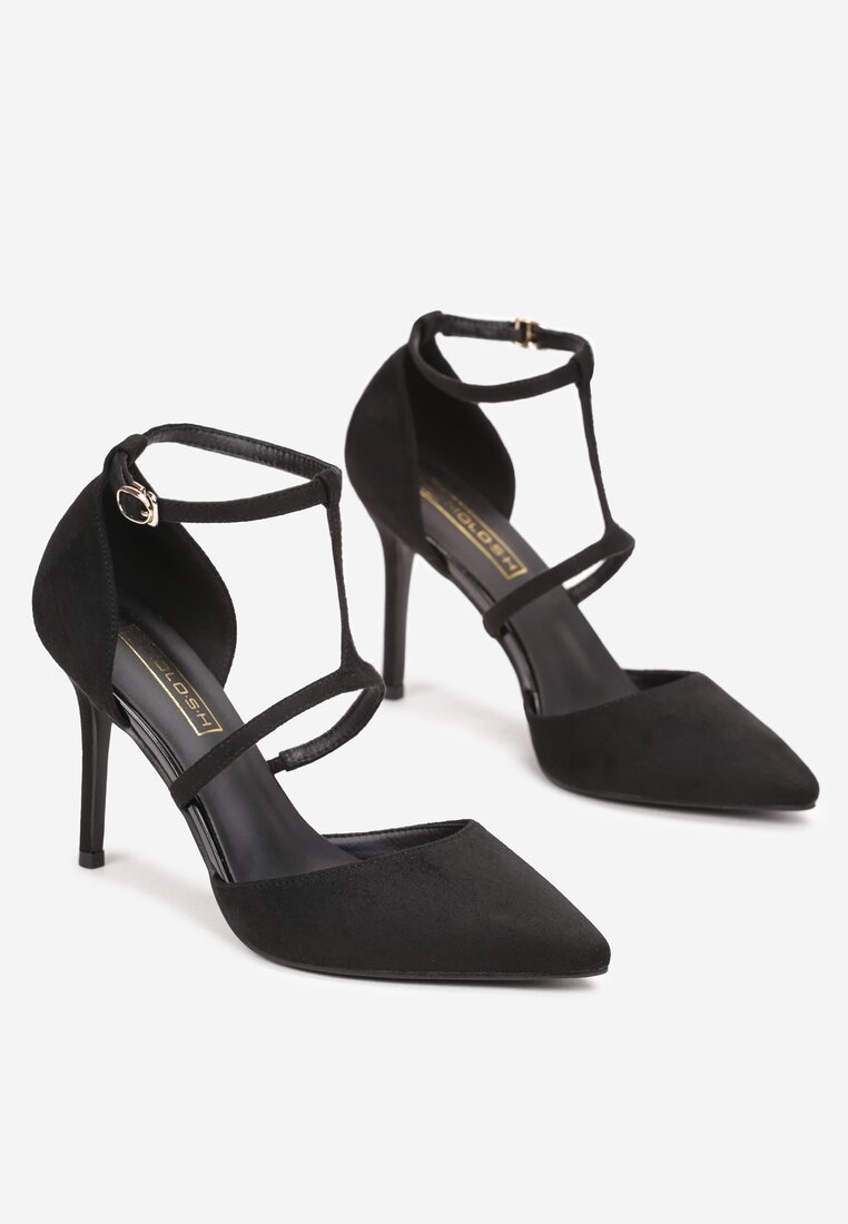 Czarne Szpilki ze Szpiczastym Noskiem Nimbe