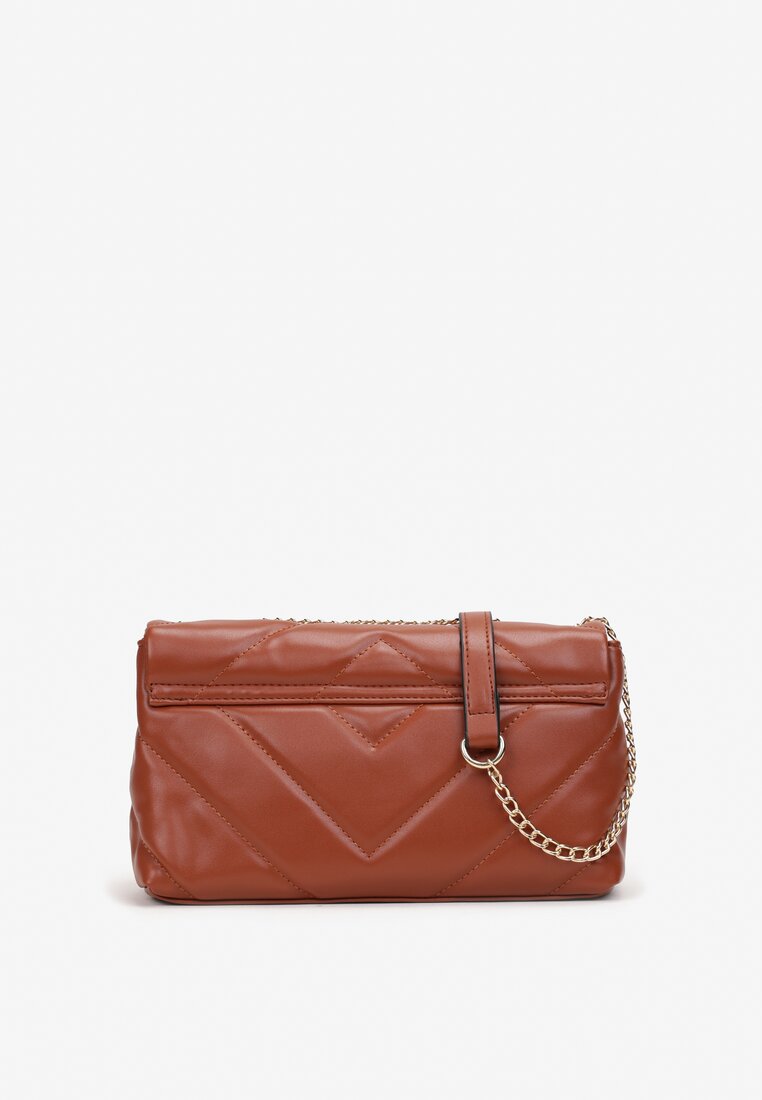 Brązowa Torebka na Długim Łańcuchu z Pikowaniem Sanag