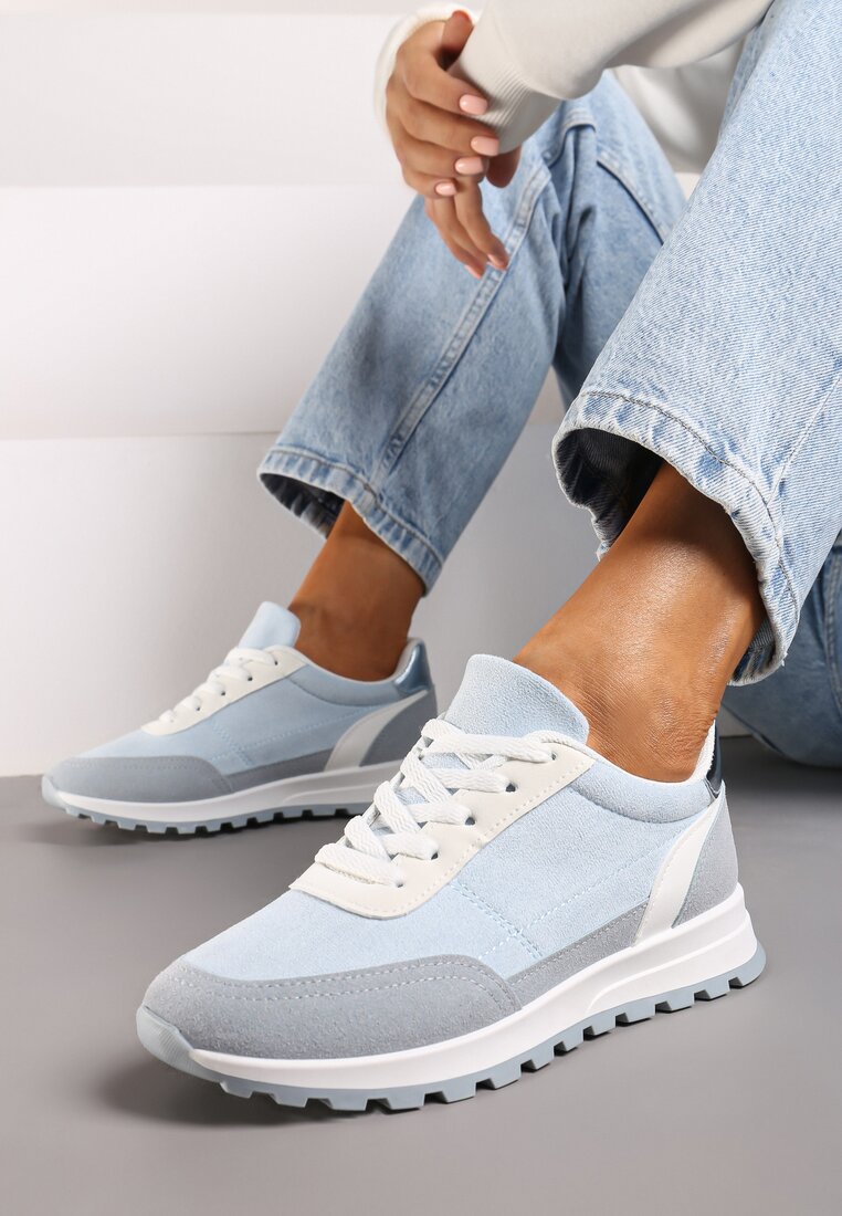 Niebieskie Sneakersy Sznurowane Egrania