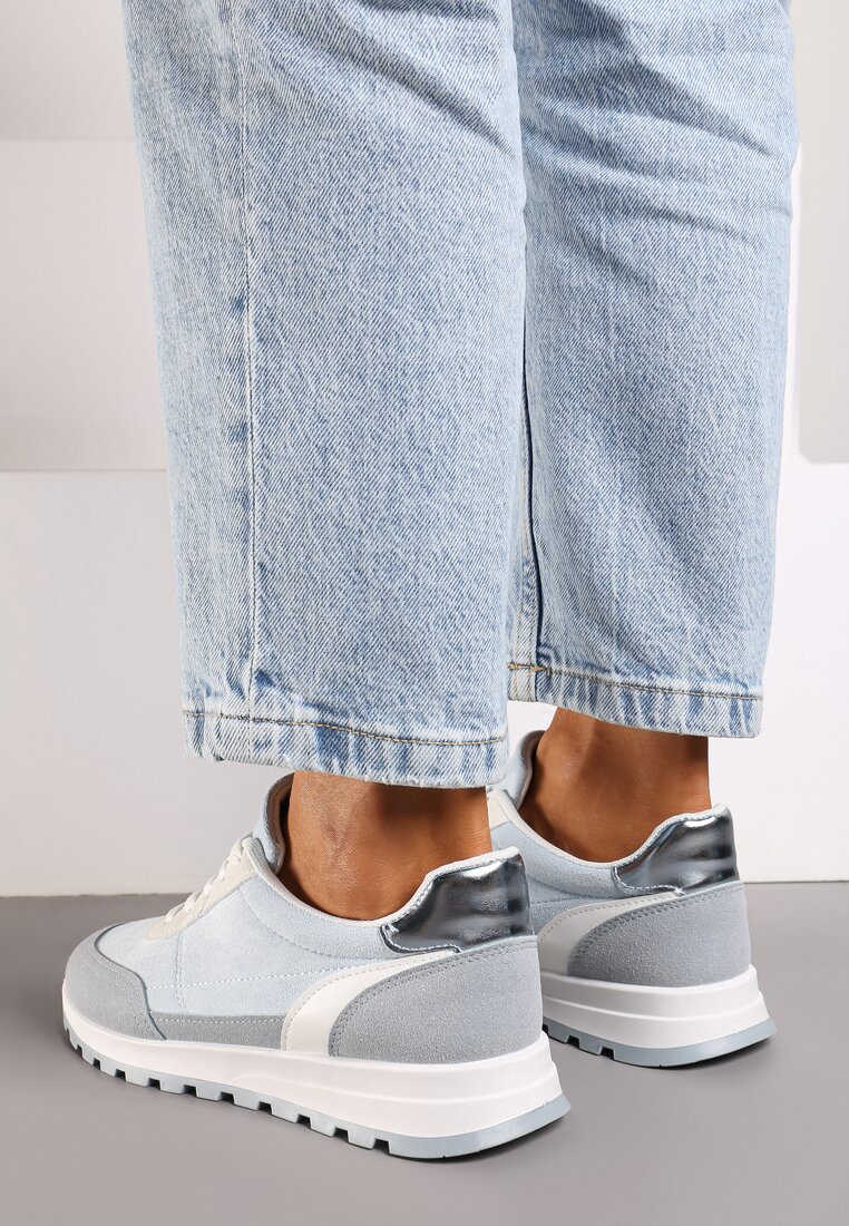 Niebieskie Sneakersy Sznurowane Egrania