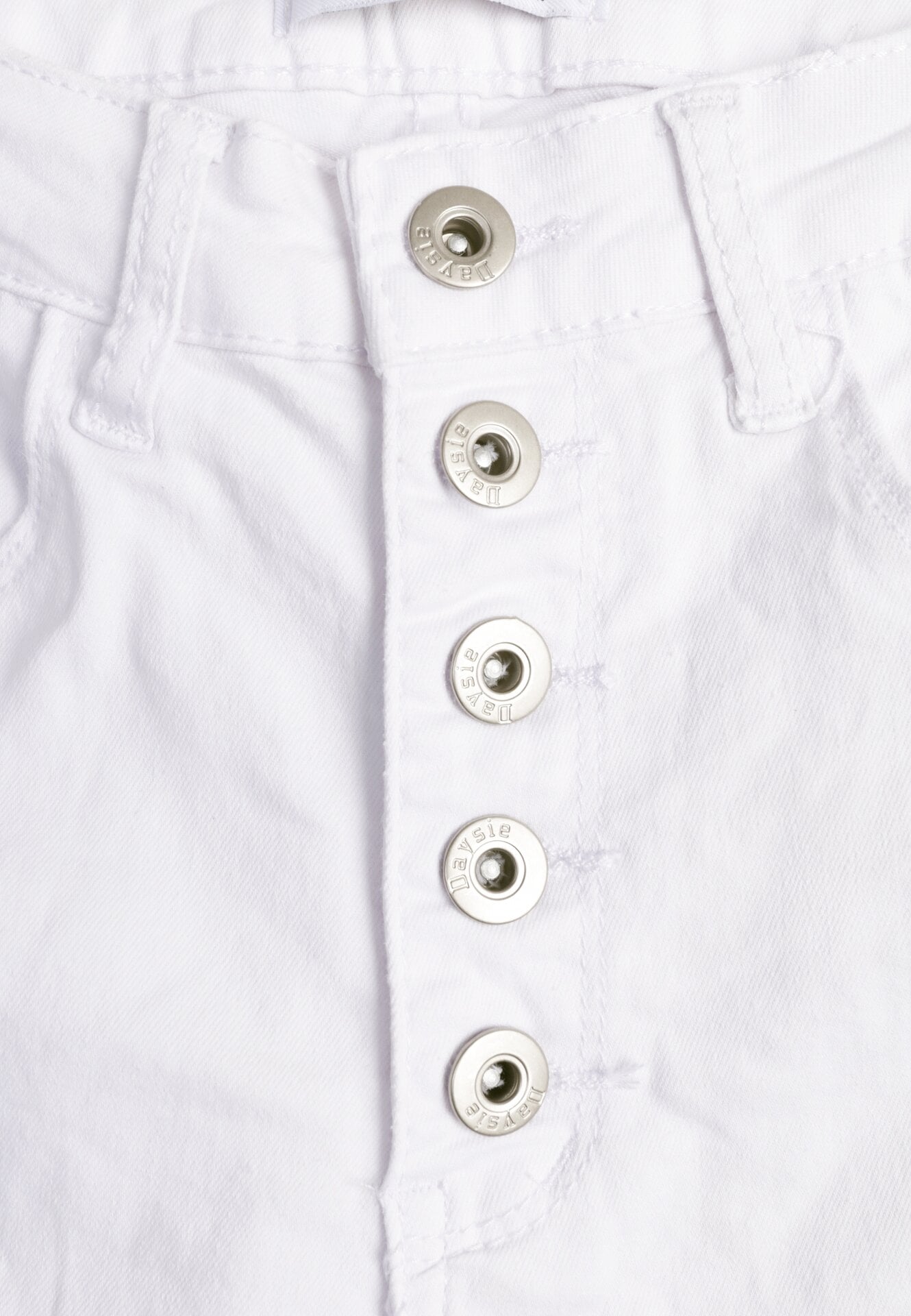 Białe Jeansy Skinny na Guziki Arru