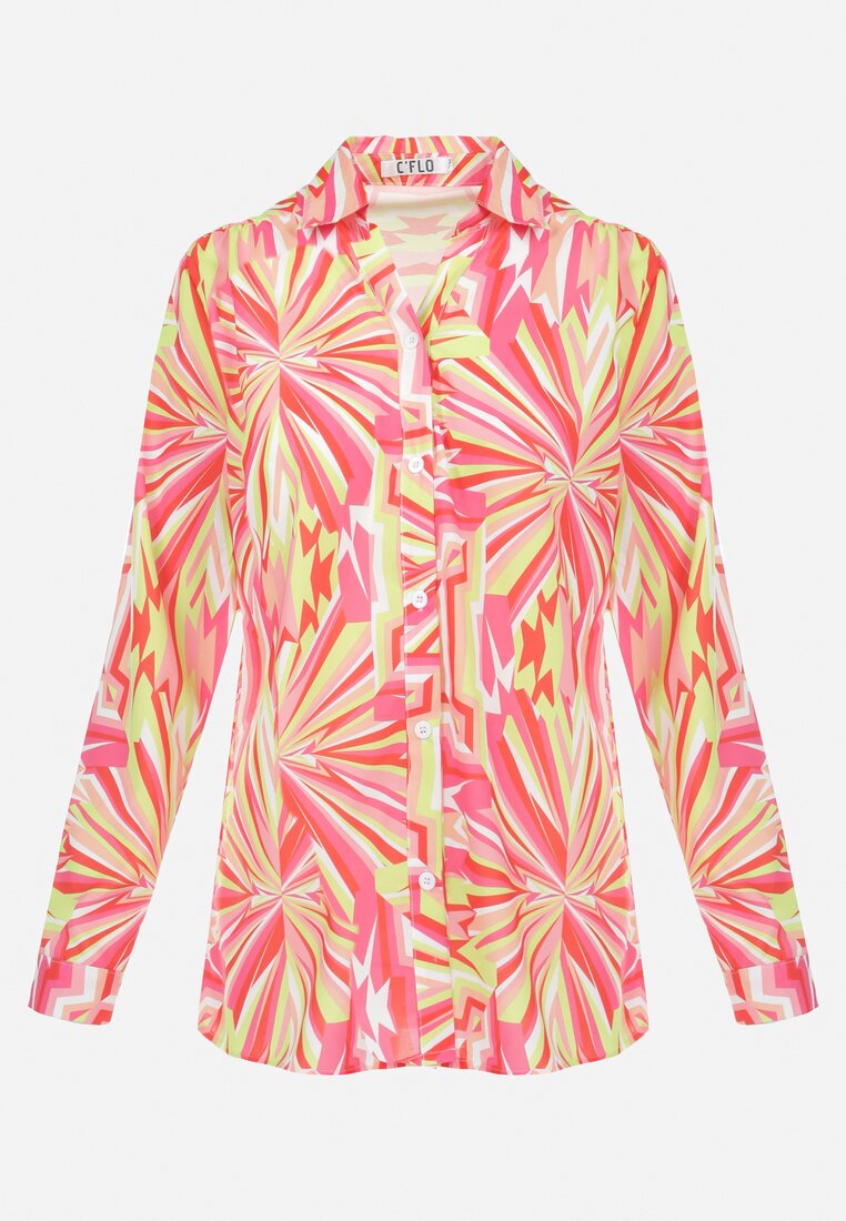 Różowa Koszula z Geometrycznym Wzorem Maevi
