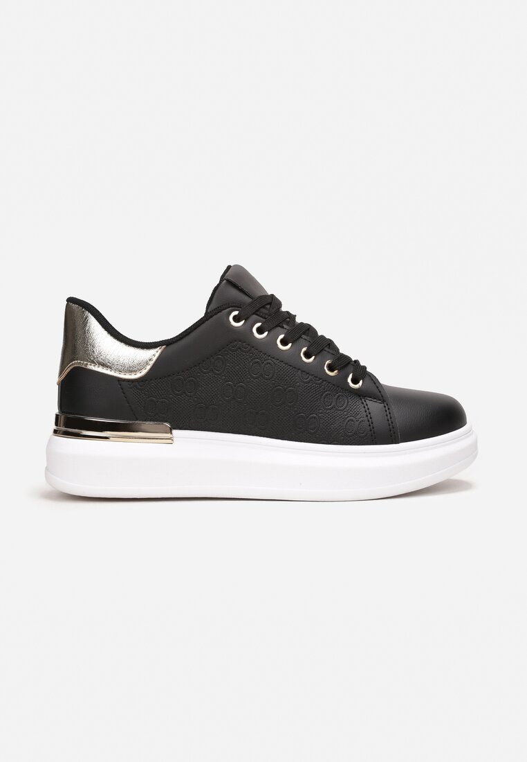 Czarne Sneakersy z Metalicznymi Wstawkami Zolana
