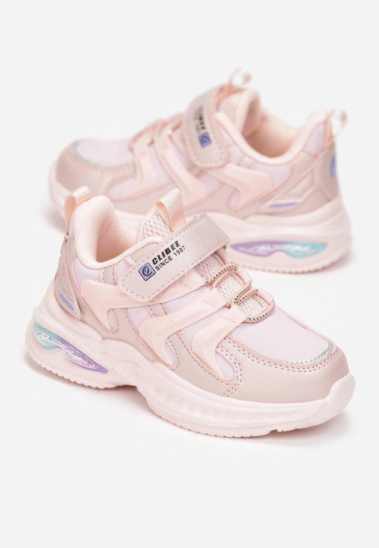 Różowe Buty Sportowe na Grubej Podeszwie Adison