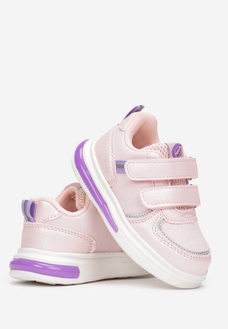 Różowe Buty Sportowe na Rzepy Shaylee