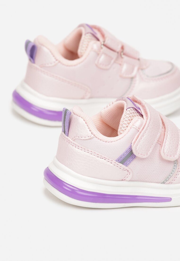 Różowe Buty Sportowe na Rzepy Shaylee