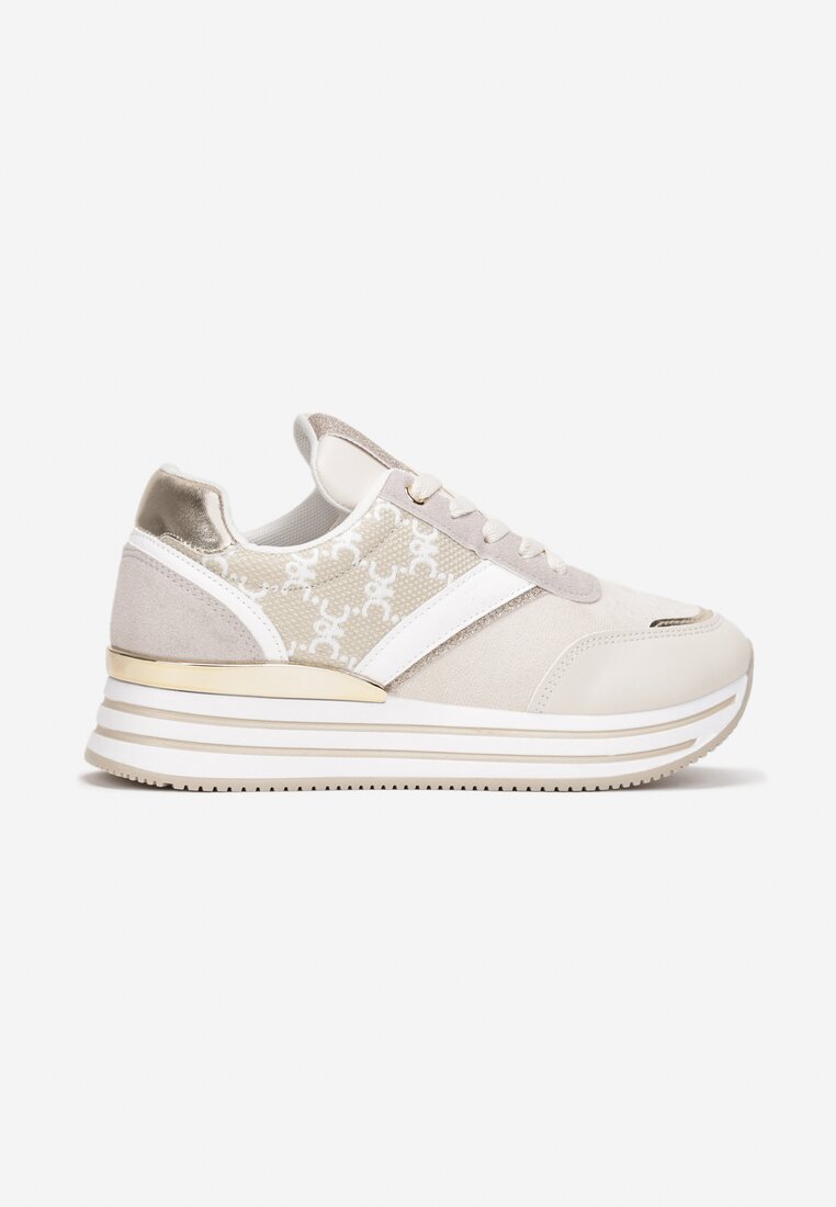 Sneakers Alb cu bej