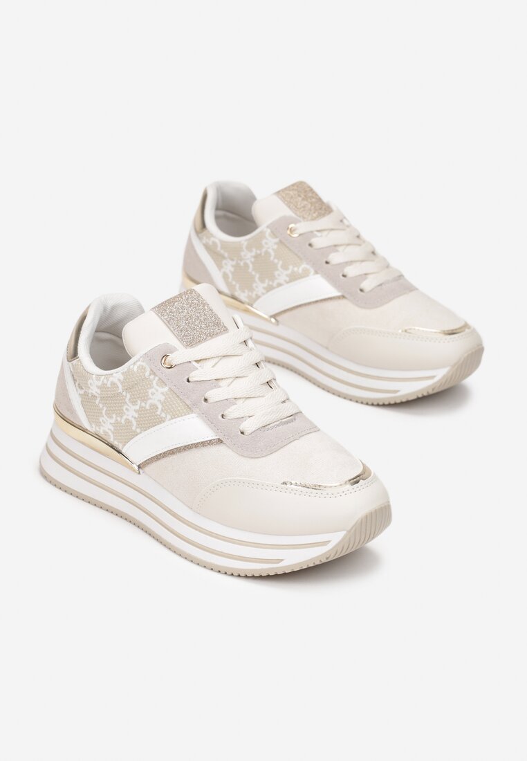 Sneakers Alb cu bej